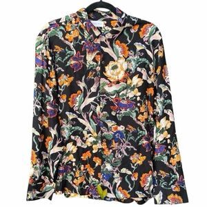 MEN'S RAGA MAN: BLACK FLORAL PRINT LONG SLEEVE SHIRT. MEDIUM. NWT